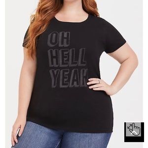Black Hell Yeah Slim Fit Slub Tee
